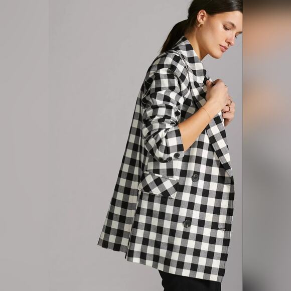 Avec Les Filles Black and White Checkered Blazer - Picture 4 of 7